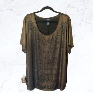 Dark Gold blouse with black sequins